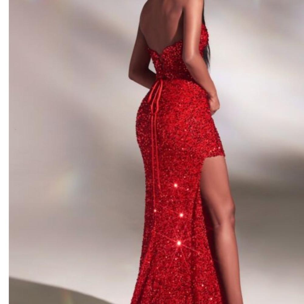 Blue Sequin Gown - image 4